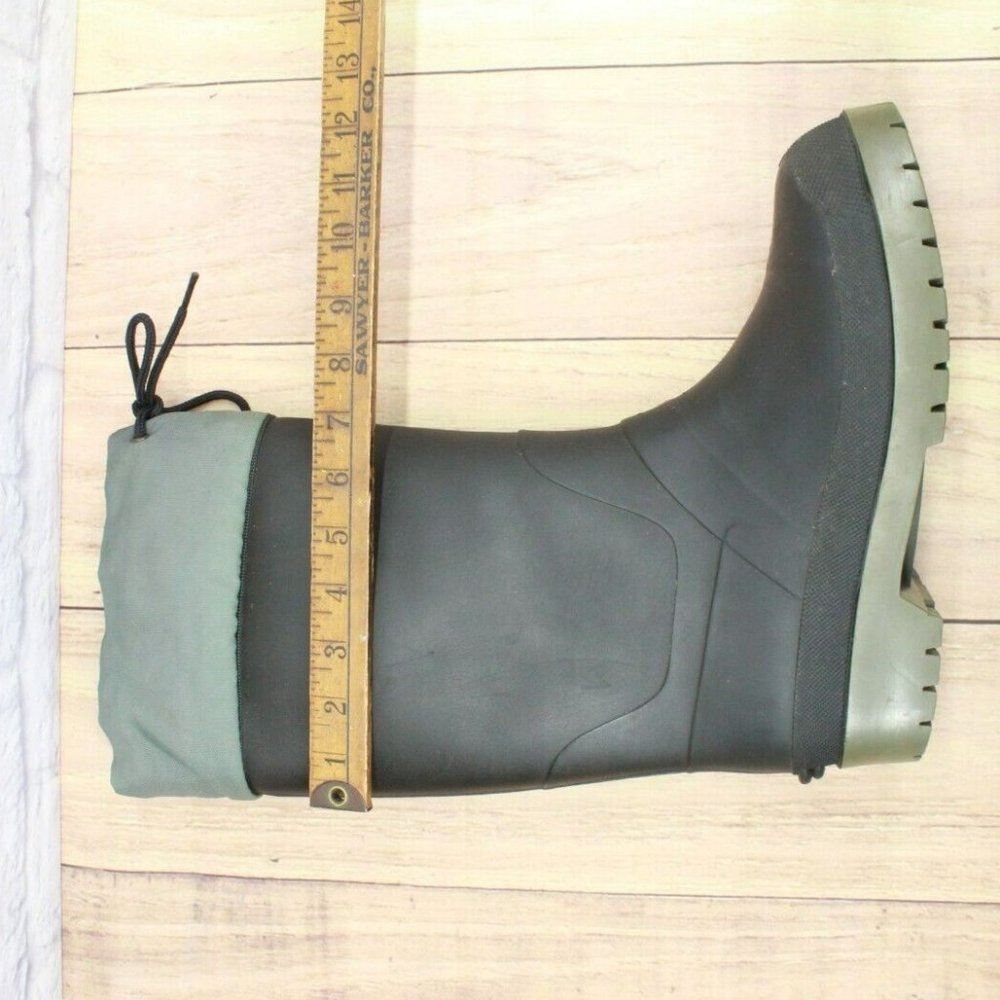 LL Bean Black Rubber Mid Calf Waterproof Insulated Winter Boots Size 6 - Picture 7 of 11